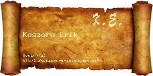 Koszoru Erik névjegykártya